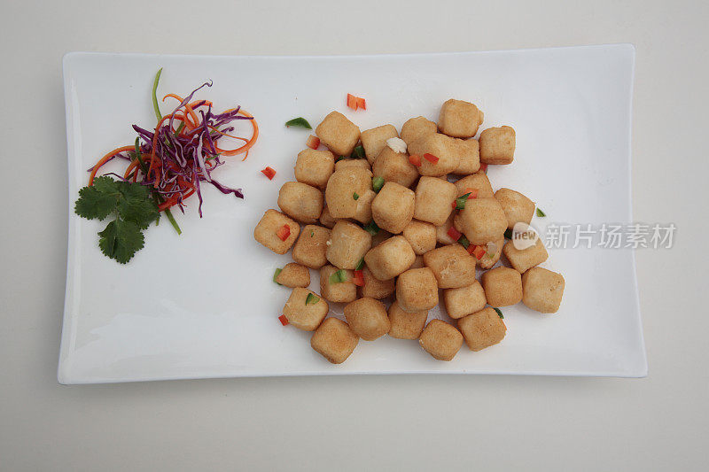 Fried Tofu with salt and pepper (椒盐豆腐)